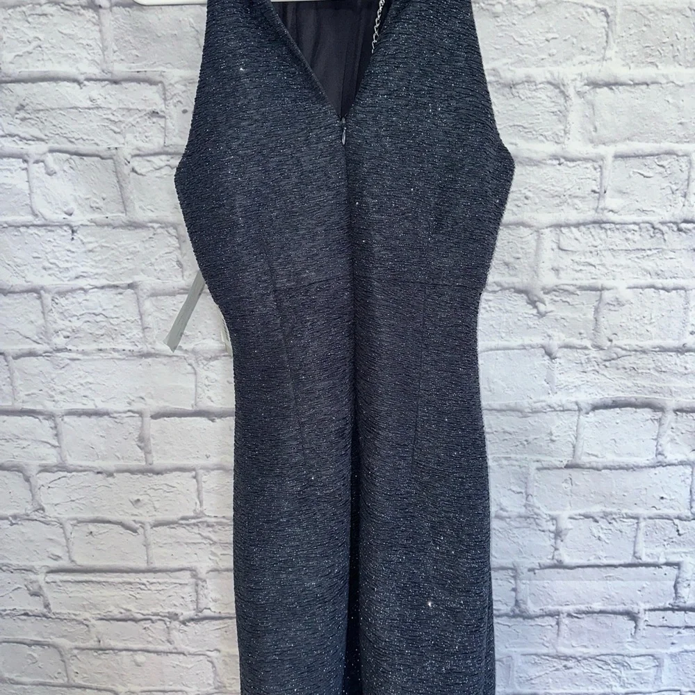 NWT  Women's ELIZA J. OCCASION HALTER DRESS Size 6 GLITTER STEEL Retail $138 - Picture 3 of 4